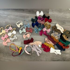 Baby Headbands Bows - Infant Bows - Baby velvet bow - baby Ribbed bows headbands